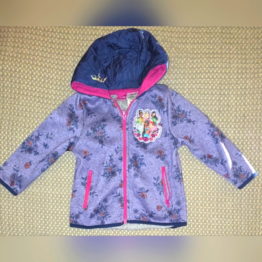 Disney Princess Purple, Pink, and Blue Floral Jacket